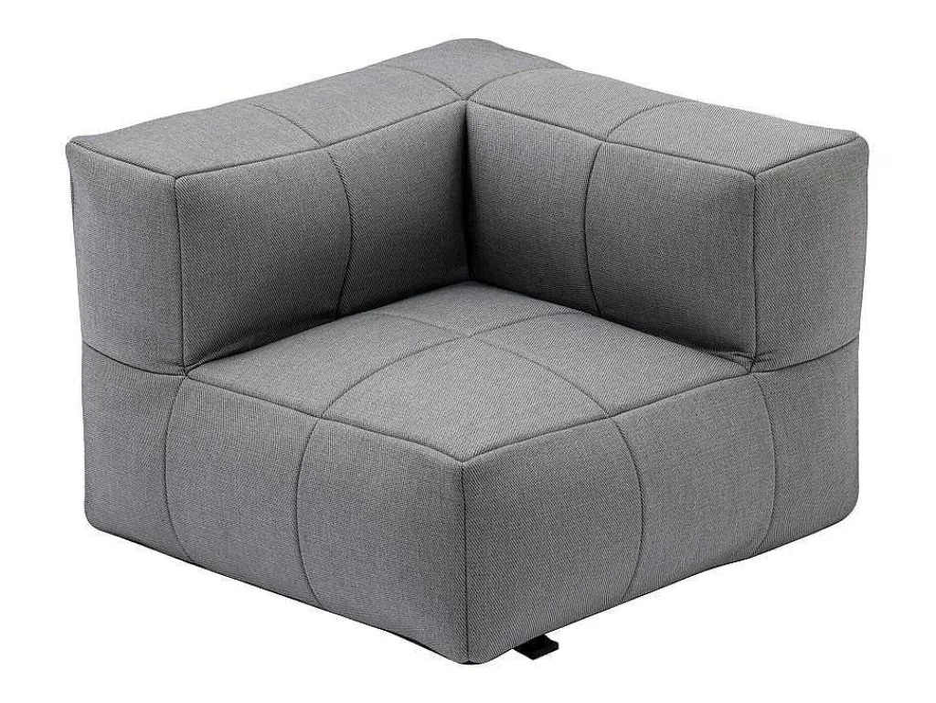 Moduleerbare Tuinzithoek 5 Plaatsen Van Stof: 3 Fauteuils, 1 Hoek, 1 Poef En 1 Salontafel - Antraciet - Livai Van-MYLIA Outlet
