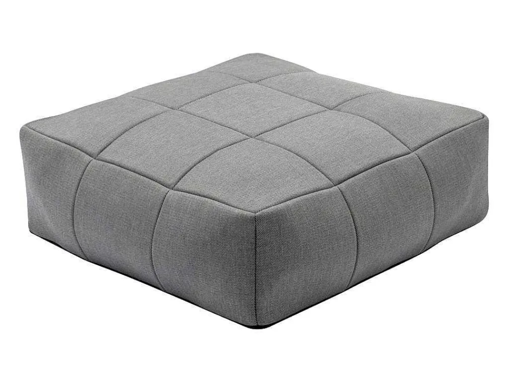 Moduleerbare Tuinzithoek 5 Plaatsen Van Stof: 3 Fauteuils, 1 Hoek, 1 Poef En 1 Salontafel - Antraciet - Livai Van-MYLIA Outlet