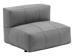 Moduleerbare Tuinzithoek 5 Plaatsen Van Stof: 3 Fauteuils, 1 Hoek, 1 Poef En 1 Salontafel - Antraciet - Livai Van-MYLIA Outlet