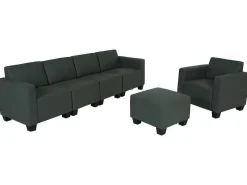 Moncalieri Bankstel (4-Delig), Donkergrijs-Vente-unique