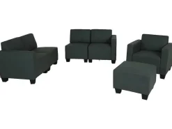 Moncalieri Bankstel (4-Delig), Donkergrijs-Vente-unique