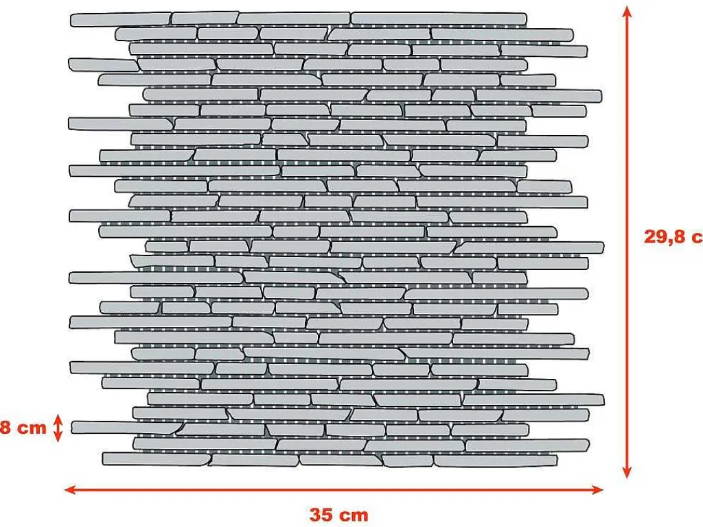 Mozaiek Vloer En Wand In Antracietgrijs Marmer - Set Van 1M - Moyali-BRICOSOL Outlet