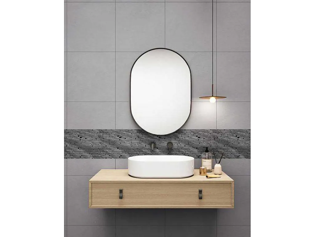 Mozaiek Vloer En Wand In Antracietgrijs Marmer - Set Van 1M - Moyali-BRICOSOL Outlet