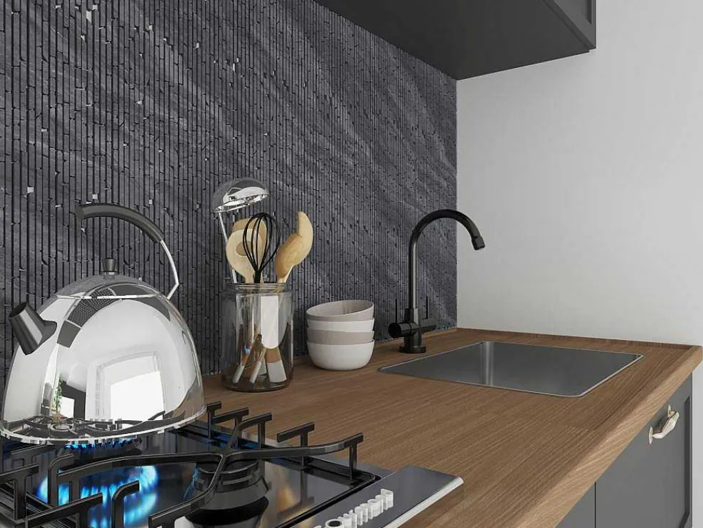 Mozaiek Vloer En Wand In Antracietgrijs Marmer - Set Van 1M - Moyali-BRICOSOL Outlet