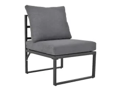 Multifunctioneel Ijzeren Tuinmeubel - Loungebank Met Verstelbare Luifel - 5 Zitplaatsen En 1 Salontafel - Grijs-ModernLuxe Online
