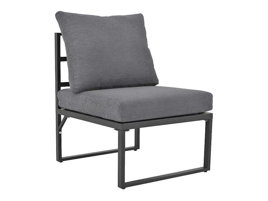 Multifunctioneel Ijzeren Tuinmeubel - Loungebank Met Verstelbare Luifel - 5 Zitplaatsen En 1 Salontafel - Grijs-ModernLuxe Online