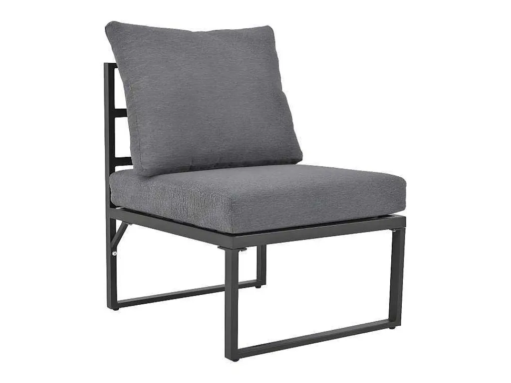 Multifunctioneel Ijzeren Tuinmeubel - Loungebank Met Verstelbare Luifel - 5 Zitplaatsen En 1 Salontafel - Grijs-ModernLuxe Online