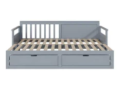 Multifunctioneel Onderschuifbed Van Massief Hout - 2 Laden Op Wielen - Grijs-ModernLuxe New