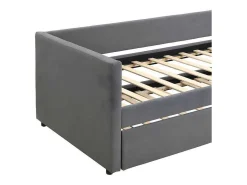 Multifunctioneel Onderschuifbed Met Opklapbed - 90X200 Cm - Linnen Stof - Grijs-ModernLuxe Best
