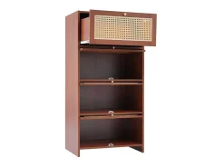 Multifunctioneel Rotan Opbergmeubel - 1 Lade En 3 Vakken - Bruin-ModernLuxe Hot