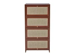 Multifunctioneel Rotan Opbergmeubel - 1 Lade En 3 Vakken - Bruin-ModernLuxe Hot