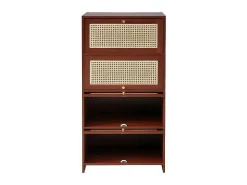 Multifunctioneel Rotan Opbergmeubel - 1 Lade En 3 Vakken - Bruin-ModernLuxe Hot