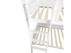 Multifunctioneel Stapelbed Voor Kinderen - Met Ladder En Glijbaan - 2X90X200Cm - Massief Hout - Wit-ModernLuxe Outlet