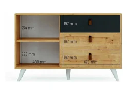 Multifunctionele Kast Pera - Eik - 120X36,5X77 Cm --EPIKASA