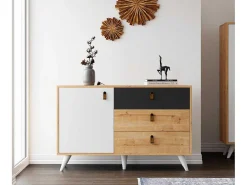 Multifunctionele Kast Pera - Eik - 120X36,5X77 Cm --EPIKASA