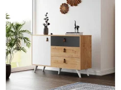 Multifunctionele Kast Pera - Eik - 120X36,5X77 Cm --EPIKASA