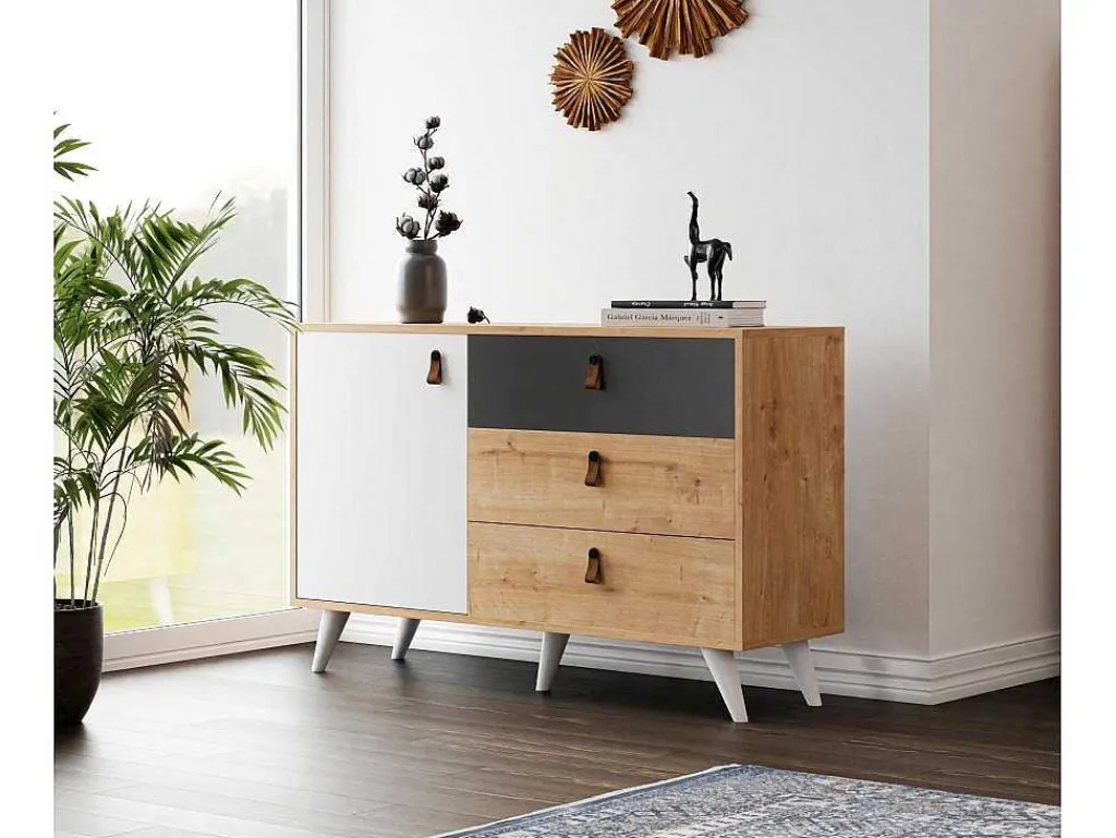 Multifunctionele Kast Pera - Eik - 120X36,5X77 Cm --EPIKASA