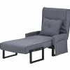 Multifunctionele Ligstoel Met Kussen - Om Te Bouwen Tot Fauteuil - Linnen Stof - Grijs-ModernLuxe New