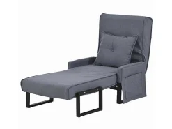 Multifunctionele Ligstoel Met Kussen - Om Te Bouwen Tot Fauteuil - Linnen Stof - Grijs-ModernLuxe New