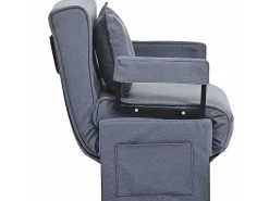 Multifunctionele Ligstoel Met Kussen - Om Te Bouwen Tot Fauteuil - Linnen Stof - Grijs-ModernLuxe New