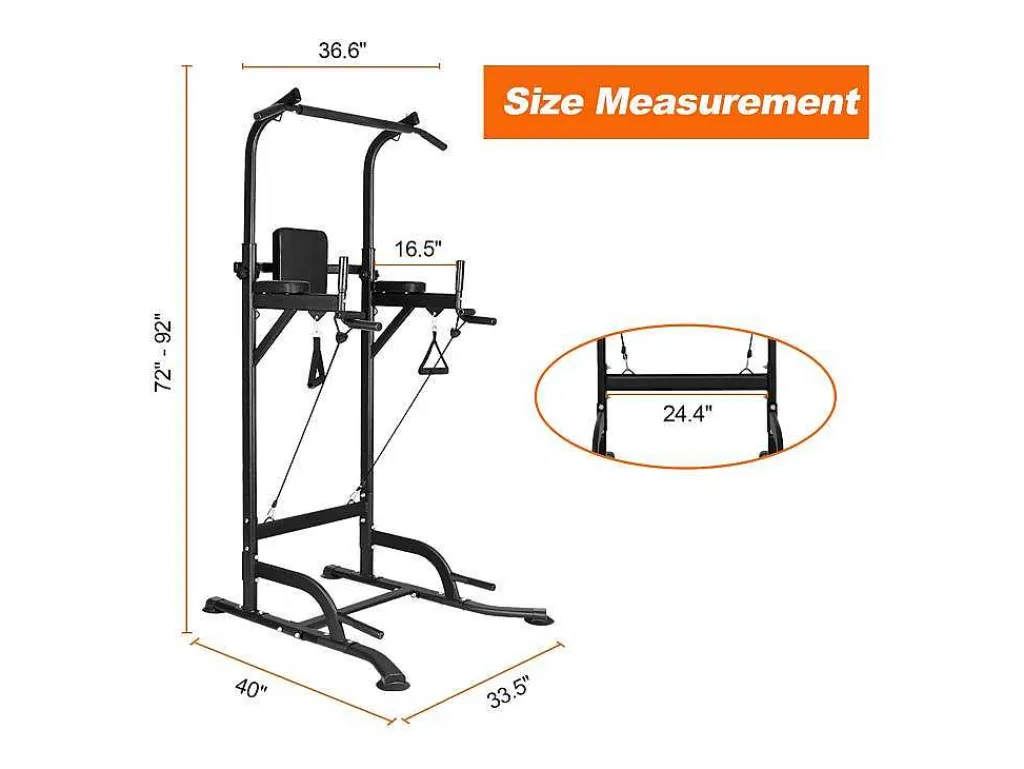 Multifunctionele Power Tower Dip Station Optrekstang Met Verstelbare Hoogte-Vente-unique Hot
