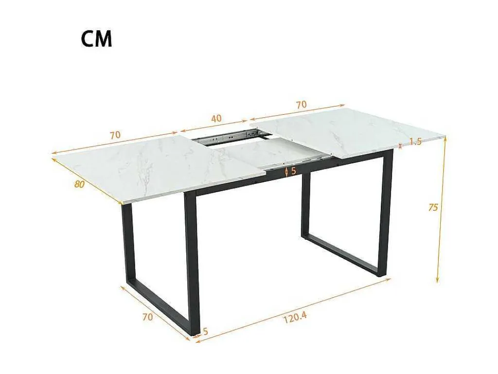 Multifunctionele Uitschuifbare Eettafel - Industriele Stijl - Wit-ModernLuxe
