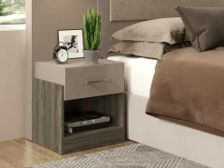 Nachtkastje - 1 Lade - Taupe & Bruin - Bodil Ii-Vente-unique Online