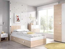 Nachtkastje - 1 Lade En 1 Nis - Naturel En Wit - Sonia-Vente-unique Best