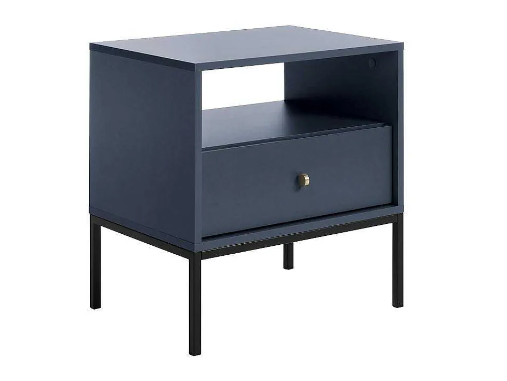 Nachtkastje Bogdan - 1 Lade En 1 Nis - Blauw-Vente-unique Online
