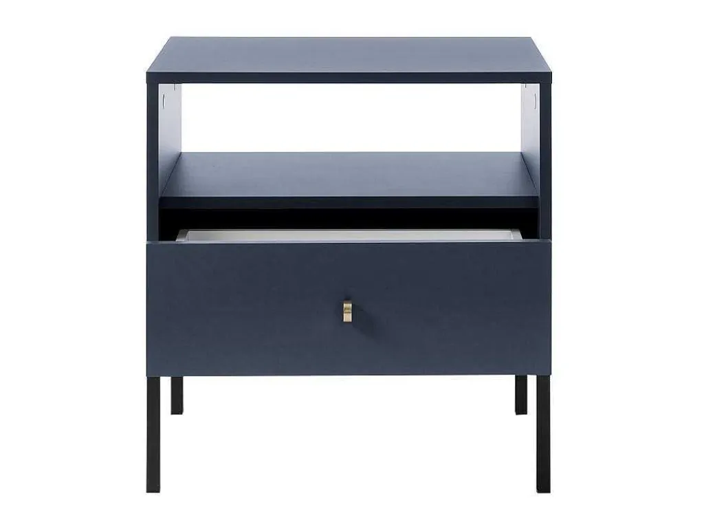 Nachtkastje Bogdan - 1 Lade En 1 Nis - Blauw-Vente-unique Online