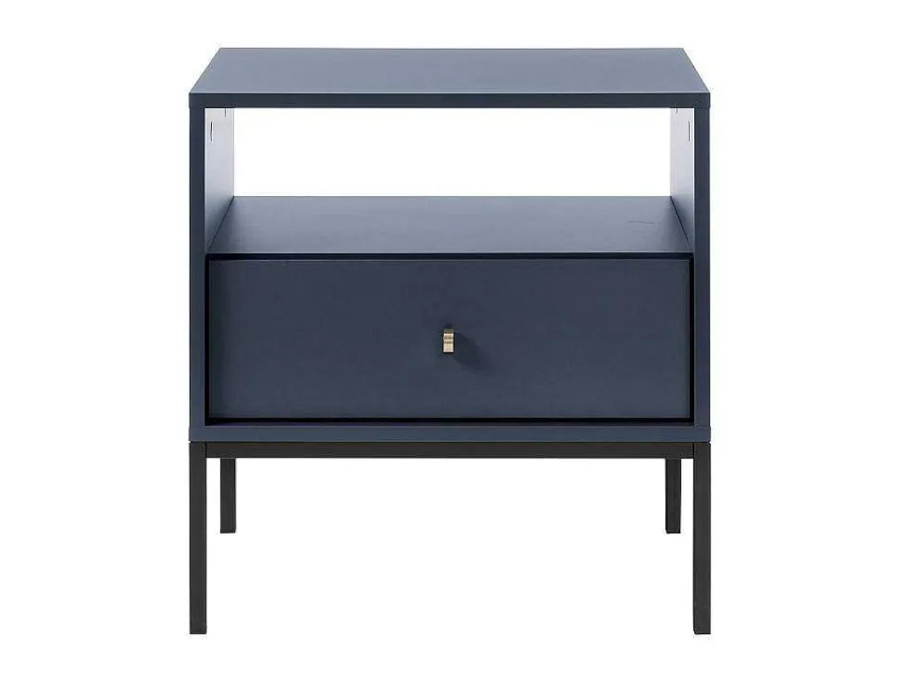 Nachtkastje Bogdan - 1 Lade En 1 Nis - Blauw-Vente-unique Online