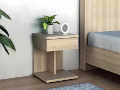 Nachtkastje Borla - 1 Lade - Eik-Vente-unique Outlet
