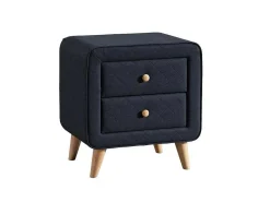 Nachtkastje Elide - Scandinavisch - 2 Laden - Blauwe Stof-Vente-unique New