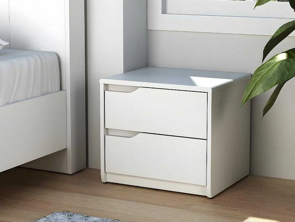 Nachtkastje Lucille Ii - 2 Lades - Mdf - Wit-Vente-unique Best