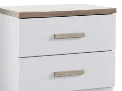 Nachtkastje Met 2 Lades - Wit En Naturel - Skaido-Vente-unique Online