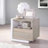 Nachtkastje Napoli - 1 Laden - Naturel En Wit-Vente-unique Outlet