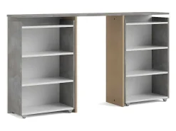 Nada Hoofdbord Met Opbergruimte 140 Cm, Betondecor/Wit Hoogglans.-Vente-unique Outlet