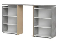 Nada Hoofdbord Met Opbergruimte 140 Cm, Betondecor/Wit Hoogglans.-Vente-unique Outlet