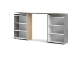 Nada Hoofdbord Met Opbergruimte 160 Cm, Betondecor/Wit Hoogglans.-Vente-unique Online