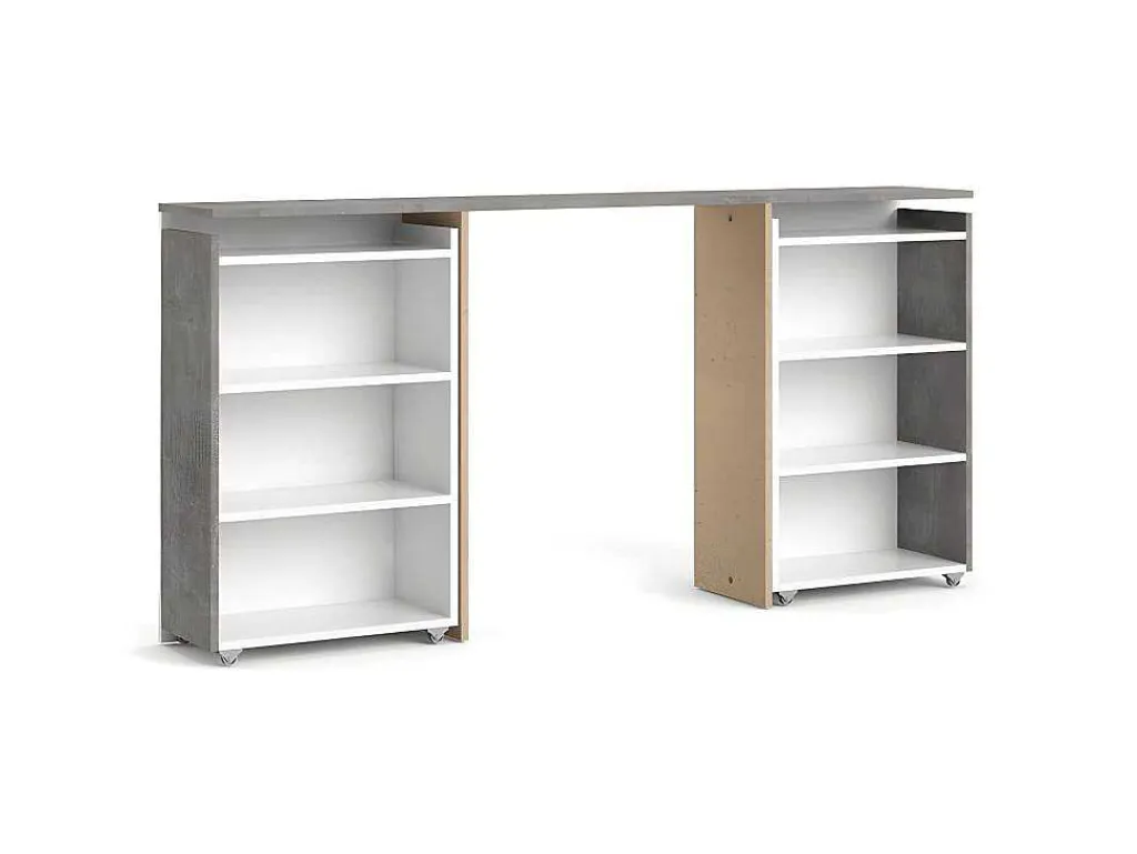 Nada Hoofdbord Met Opbergruimte 160 Cm, Betondecor/Wit Hoogglans.-Vente-unique Online