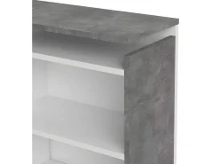 Nada Hoofdbord Met Opbergruimte 160 Cm, Betondecor/Wit Hoogglans.-Vente-unique Online