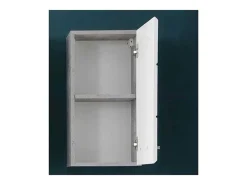 Nanobad Badkamerkast 1 Deur Betonsteen Decor, Wit Hoogglans.-Trendteam Outlet