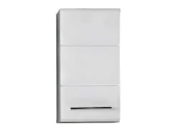 Nanobad Badkamerkast 1 Deur Betonsteen Decor, Wit Hoogglans.-Trendteam Outlet