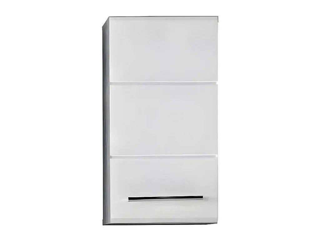 Nanobad Badkamerkast 1 Deur Betonsteen Decor, Wit Hoogglans.-Trendteam Outlet