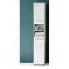 Nanobad Kolomkast Hoog 2 Deuren, 2 Open Vakken Betonsteen Decor, Wit Hoogglans.-Trendteam Hot