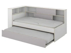 Nestbed Met Opbergruimte - 90 X 200 En 90 X 190 Cm - Wit En Grijs + Bedbodem - Losiana-Vente-unique Discount
