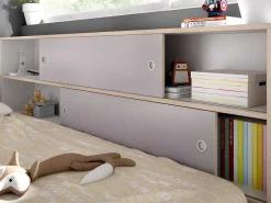 Nestbed Met Opbergruimte - 90 X 200 En 90 X 190 Cm - Wit En Grijs + Bedbodem - Losiana-Vente-unique Discount