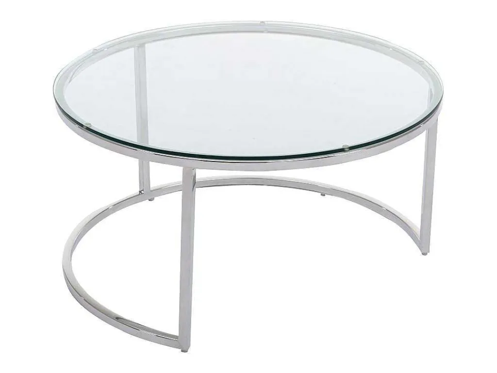 Nesttafels Van Gehard Glas En Roestvrij Staal - Zilver - Maevane Ii Van-PASCAL MORABITO Best