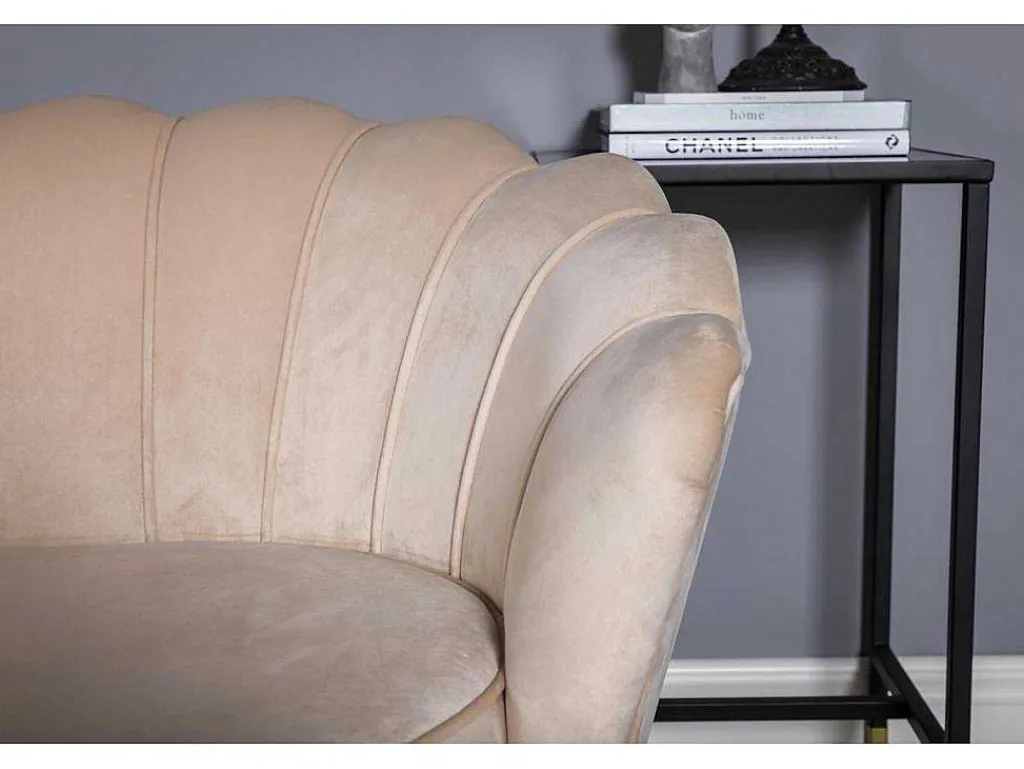 Nice Bank 3 Persoons Velours Beige.-Vente-unique Clearance
