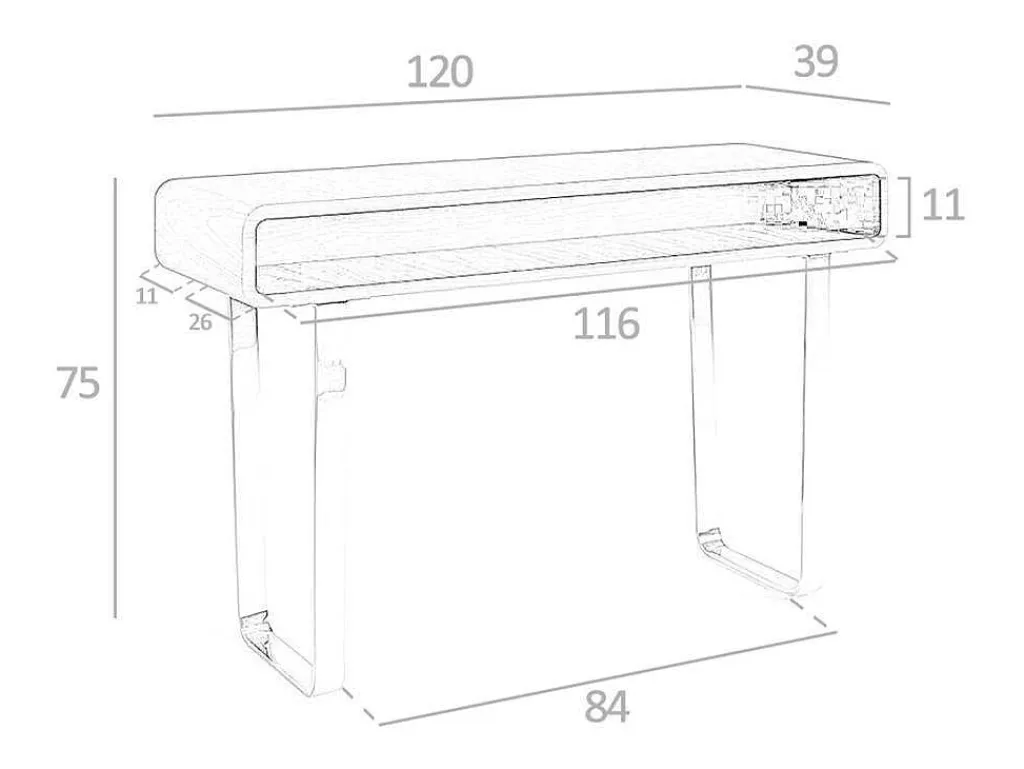Notenhouten Console Met Opbergruimte 3000-Angel Cerda Online